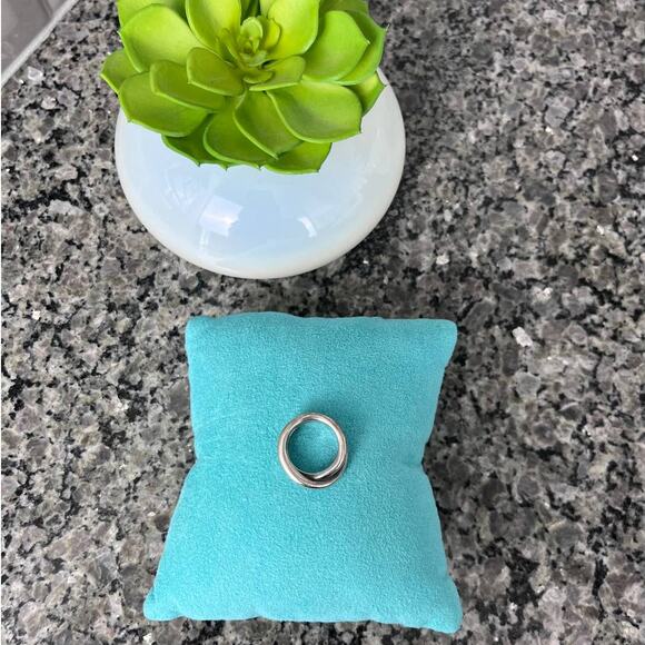Authentic Tiffany & Co. Silver Paloma Picasso Le Cercle Crossover Ring Sz 5 - Picture 2 of 9